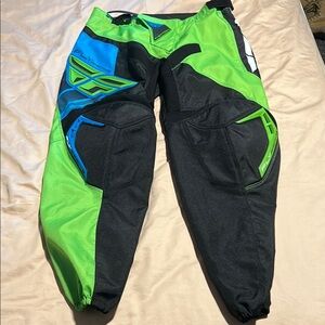 Fly Racing Green and Black Motorsport Pants with Tapered Ankle